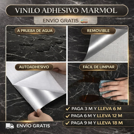 Adhesivo Marmolizado 10 m | Pagá 5 m + Envío Gratis