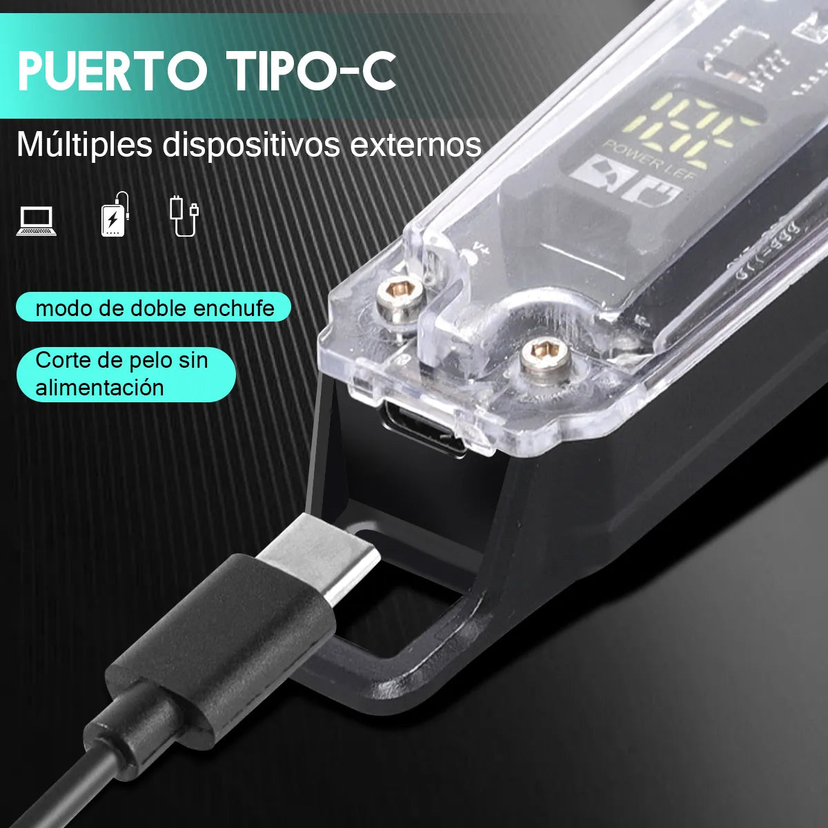 Máquina de peluquería profesional inalámbrica + Pantalla LED + Motor Alemán + Kit completo