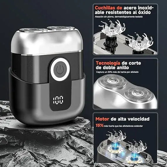 Afeitadora Portátil Premium con Pantalla LED + Cuchillas Flotantes de Precisión🔥