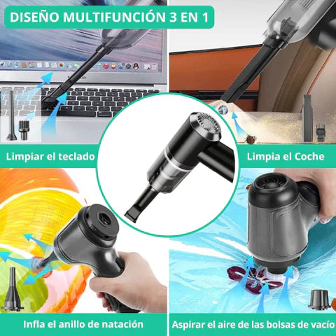 🚨GRAN OFERTA ASPIRADORA PORTÁTIL TURBOCLEAN 3X: ASPIRA, INFLA Y MIDE PRESIÓN + ENVÍO GRATIS