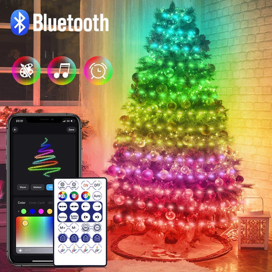 Luces LED RGB smart 10M bluetooth + control + modo musical navideño 🎄✨