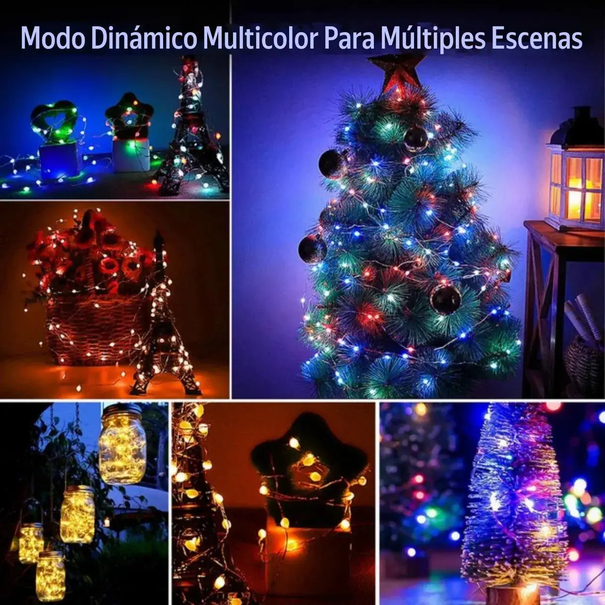 Luces LED RGB smart 10M bluetooth + control + modo musical navideño 🎄✨
