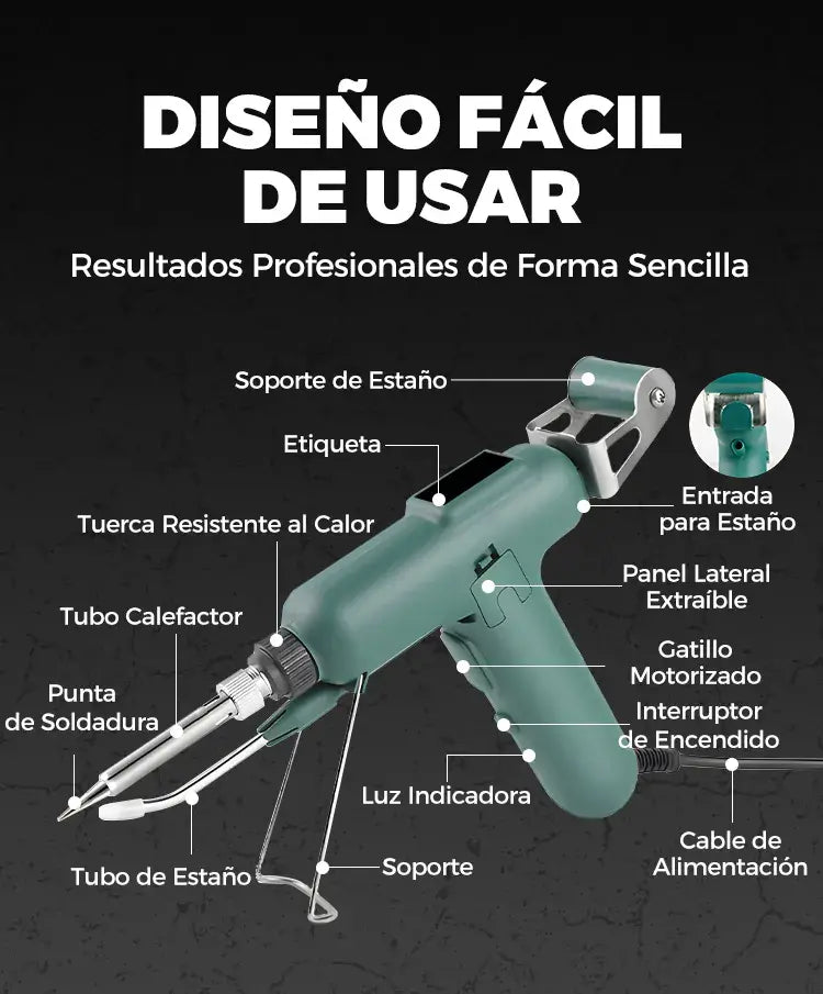 Pistola de soldar profesional automática + kit de precisión premium