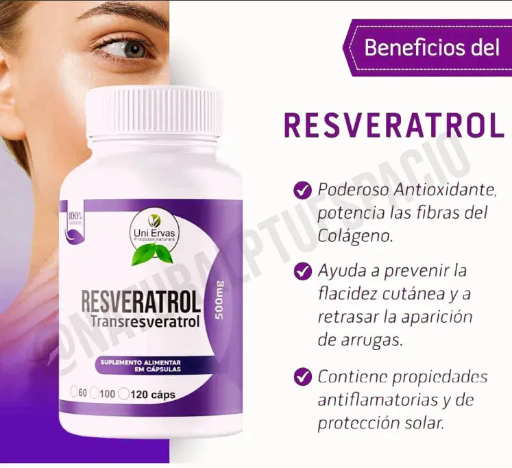 Resveratrol en capsulas – Antioxidante para Juventud y Bienestar Integral (60 capsulas)