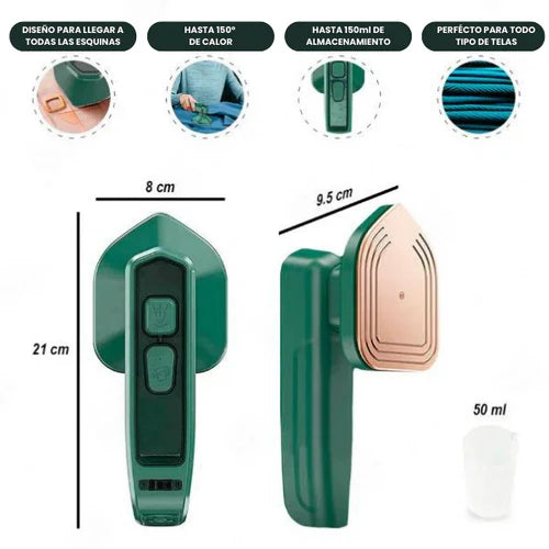 Plancha a Vapor Portátil 2 en 1 – Ropa Perfecta en Minutos