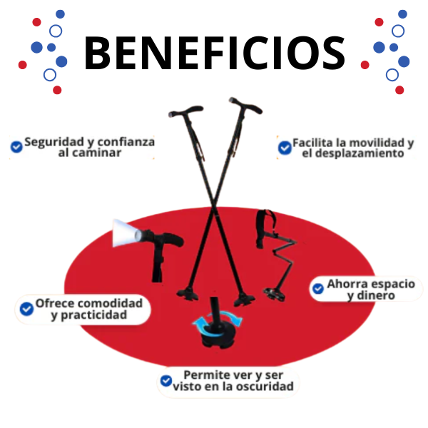 🎯 ¡OFERTA EXCLUSIVA! BASTON INTELIGENTE CON LUZ Y SOPORTE FIRME🦯