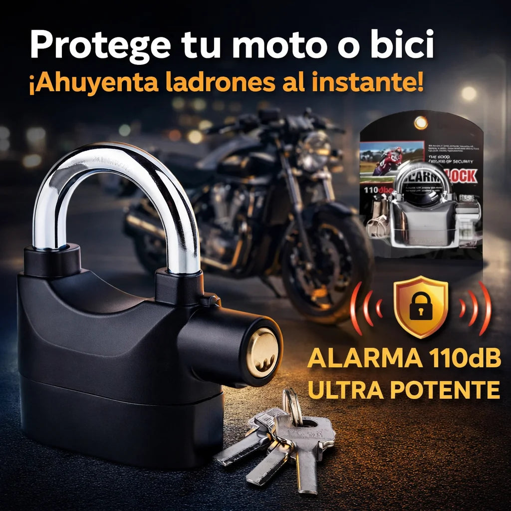 LockGuard Alarm™ – Candado Antirrobo 110dB con Doble Bloqueo – Protección Total