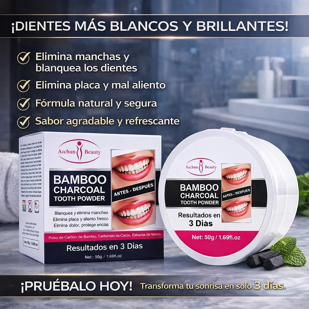 Blanqueador Dental de Lujo con Carbón Activado – Sonrisa Radiante en 3 Días + Aliento Fresco