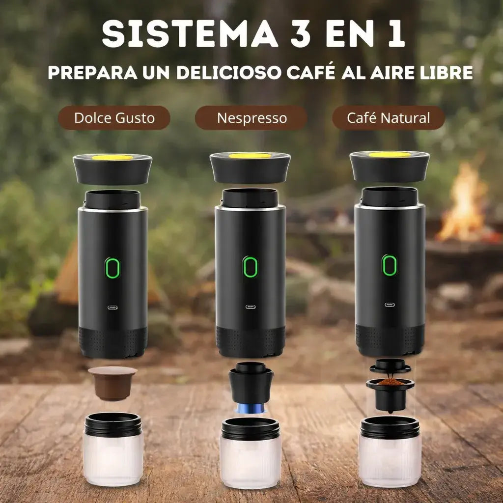 Cafetera Portatil 3 En 1 - Edición Premium- Compatible con cápsulas Nespresso® y Dolce Gusto® 🚨 HOY 30% DE DESCUENTO