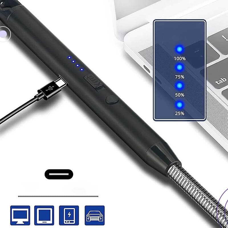 🚨GRAN OFERTA - ENCENDEDOR ELÉCTRICO USB – POTENTE Y RECARGABLE SIN LLAMA, SIN GAS