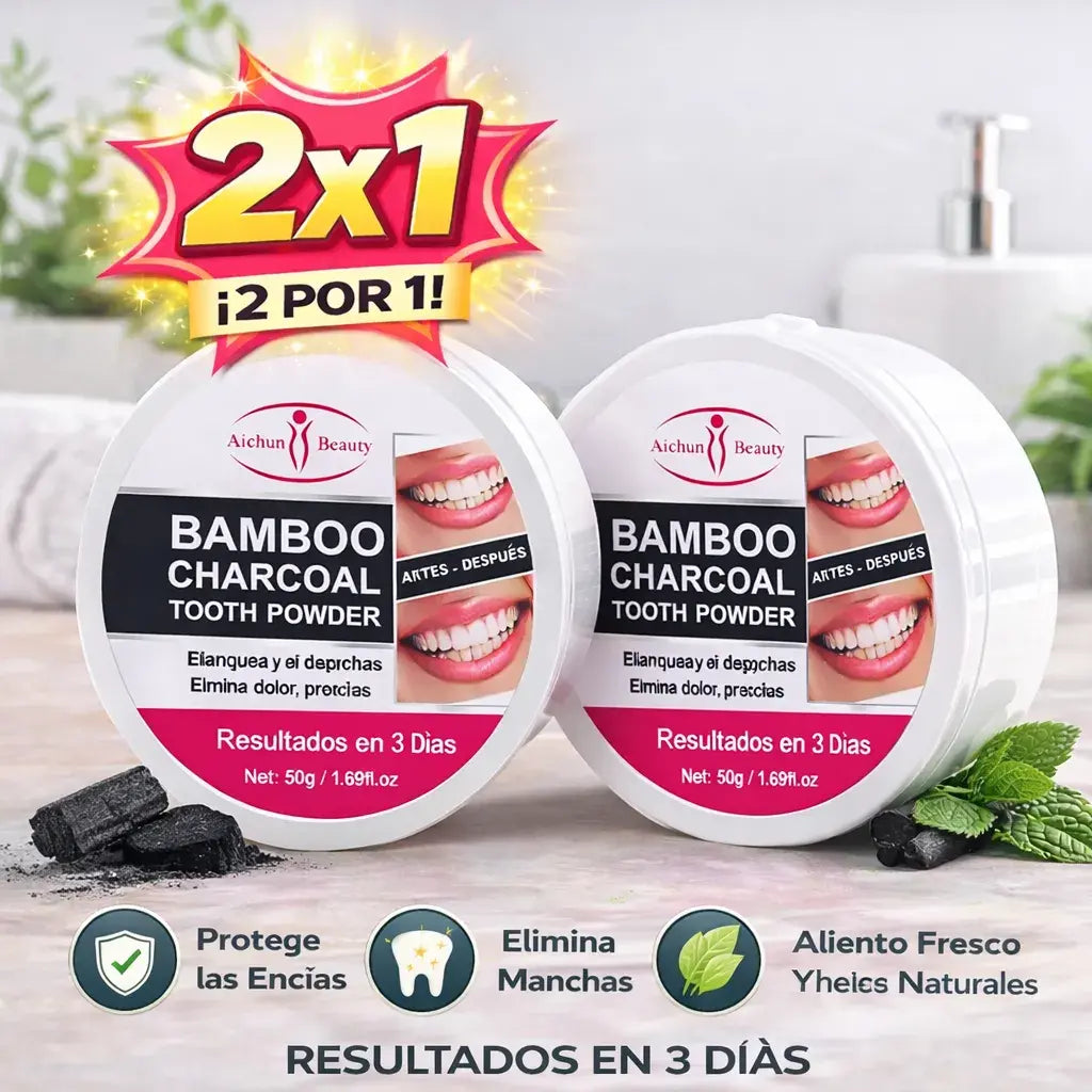 🚨 PROMOCIÓN 2X1 – Blanqueador Dental con Carbón Activado + Sonrisa Más Blanca y Aliento Fresco