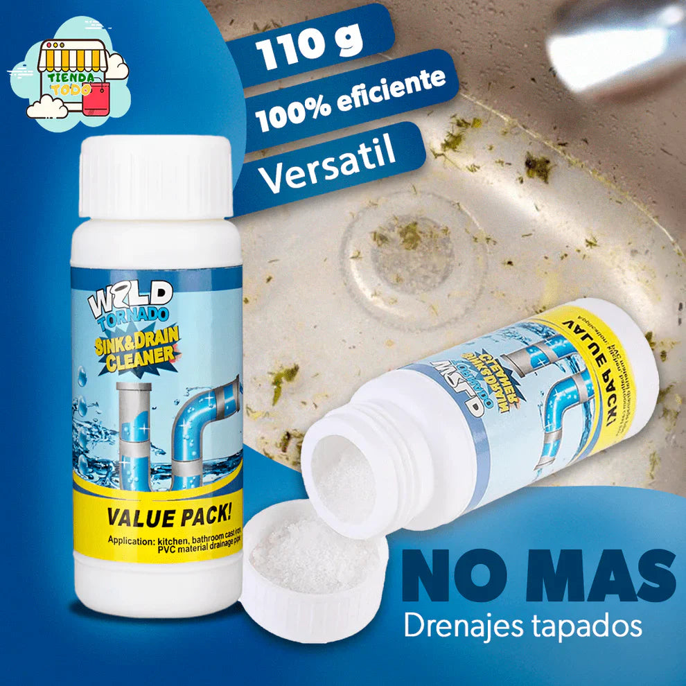 Destapacaños Wild Tornado + fórmula concentrada de acción rápida contra obstrucciones