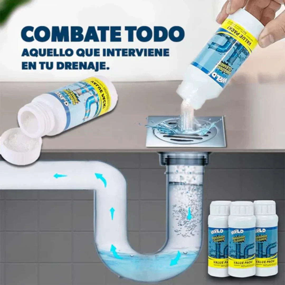Destapacaños Wild Tornado + fórmula concentrada de acción rápida contra obstrucciones