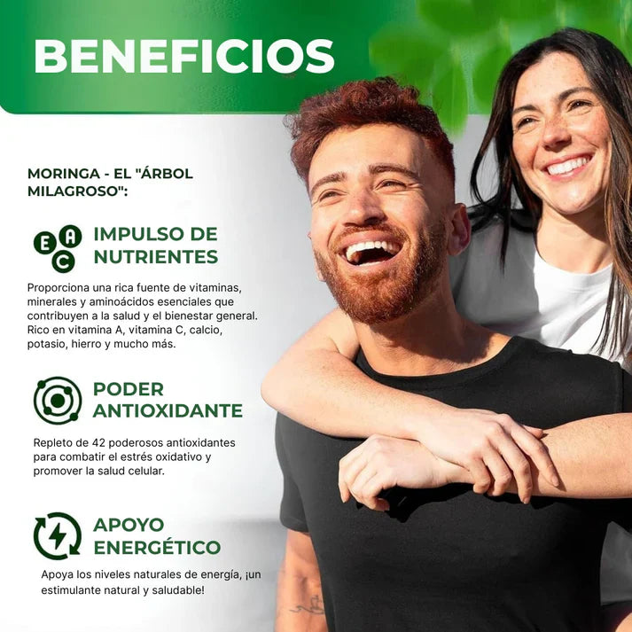 Moringa en cápsulas 100% pura – 60 cápsulas que aportan energía, salud y bienestar integral.