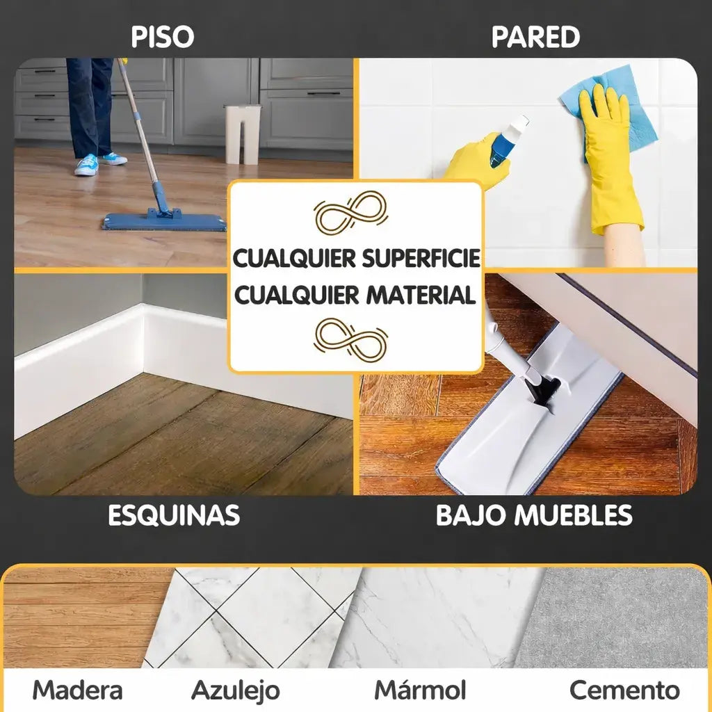 Mopa de microfibra con pulverizador y mango telescópico de acero inoxidable HOY 30%DCTO