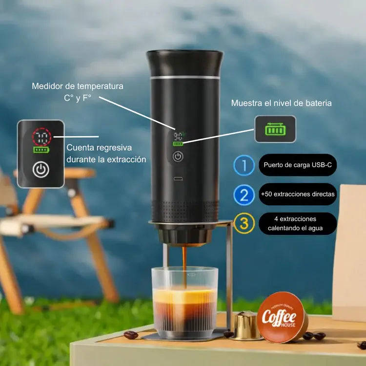 Cafetera Portatil 3 En 1 - Edición Premium- Compatible con cápsulas Nespresso® y Dolce Gusto® 🚨 HOY 30% DE DESCUENTO