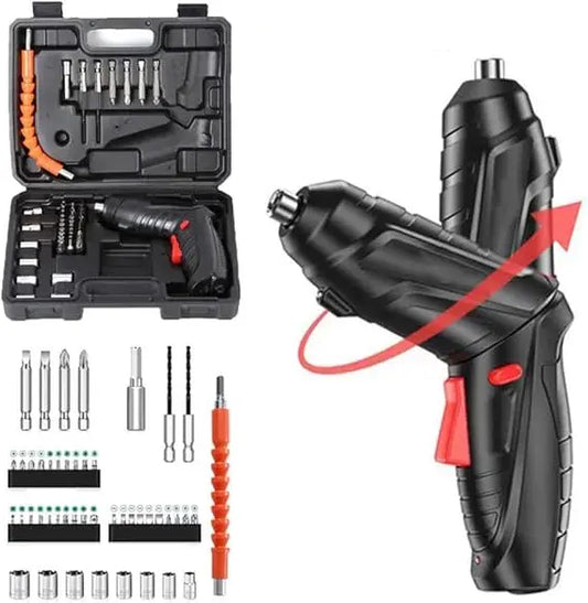 Destornillador Eléctrico Recargable Premium + 47 Accesorios y Estuche de Lujo + Batería de Larga Duración