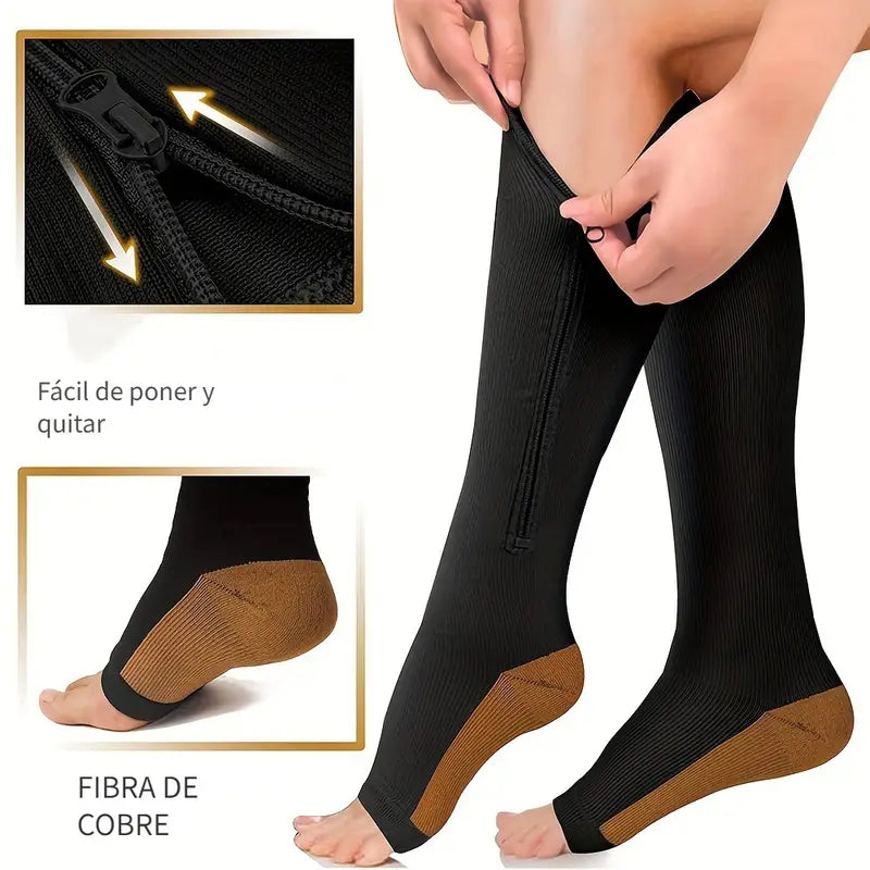 Medias de Compresión ActiveRelief™ con Cierre + Alivio Rápido + Ajuste Antifatiga