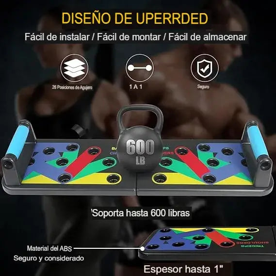 Tabla Push Up Flexiones - Sistema 9 en 1 de entrenamiento