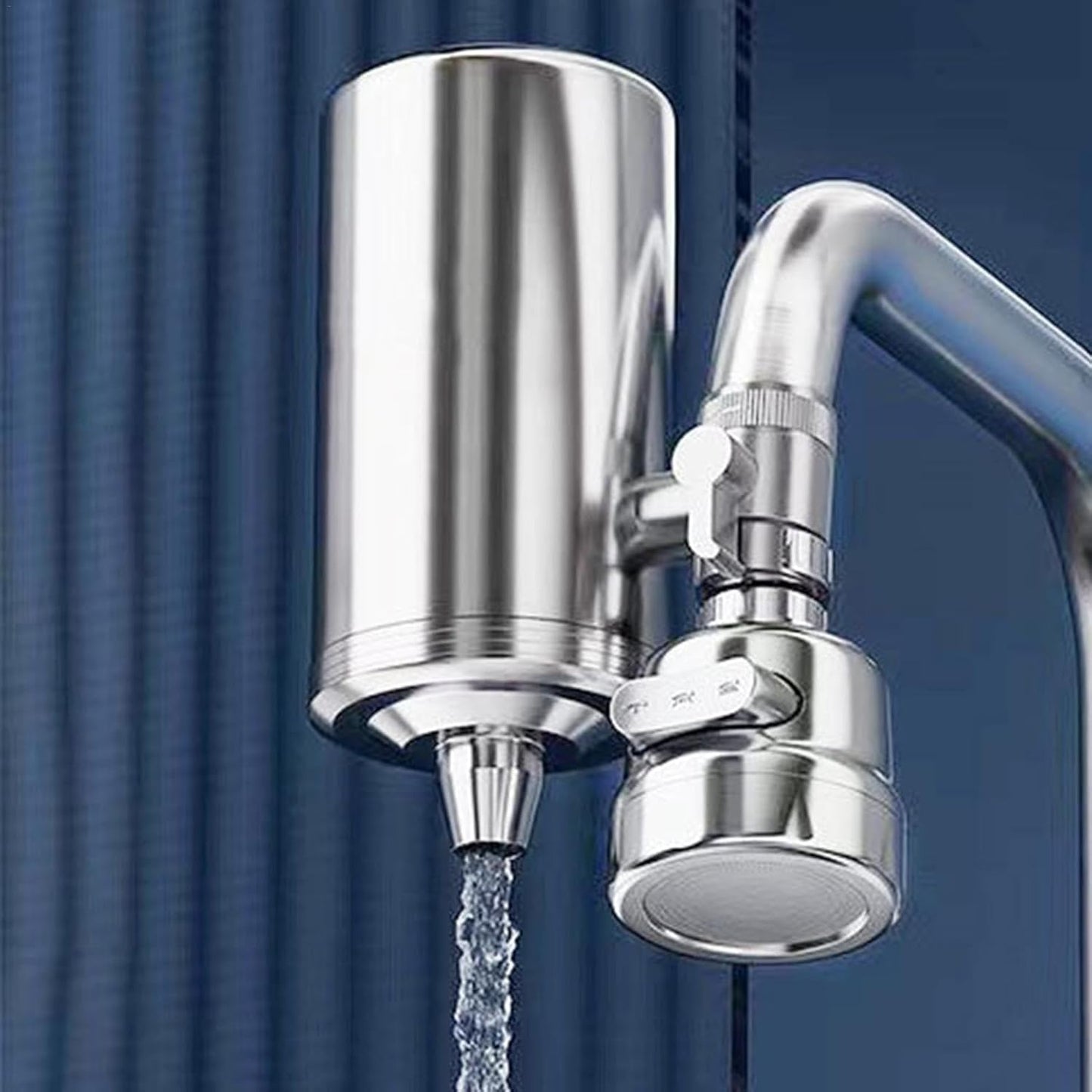 AquaSilver™ Extensión UNIVERSAL purificadora de agua para grifo en acero inoxidable - Agua potable sin hervir y sin botellones