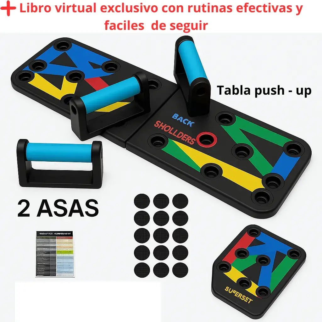 Tabla Push Up Flexiones - Sistema 9 en 1 de entrenamiento