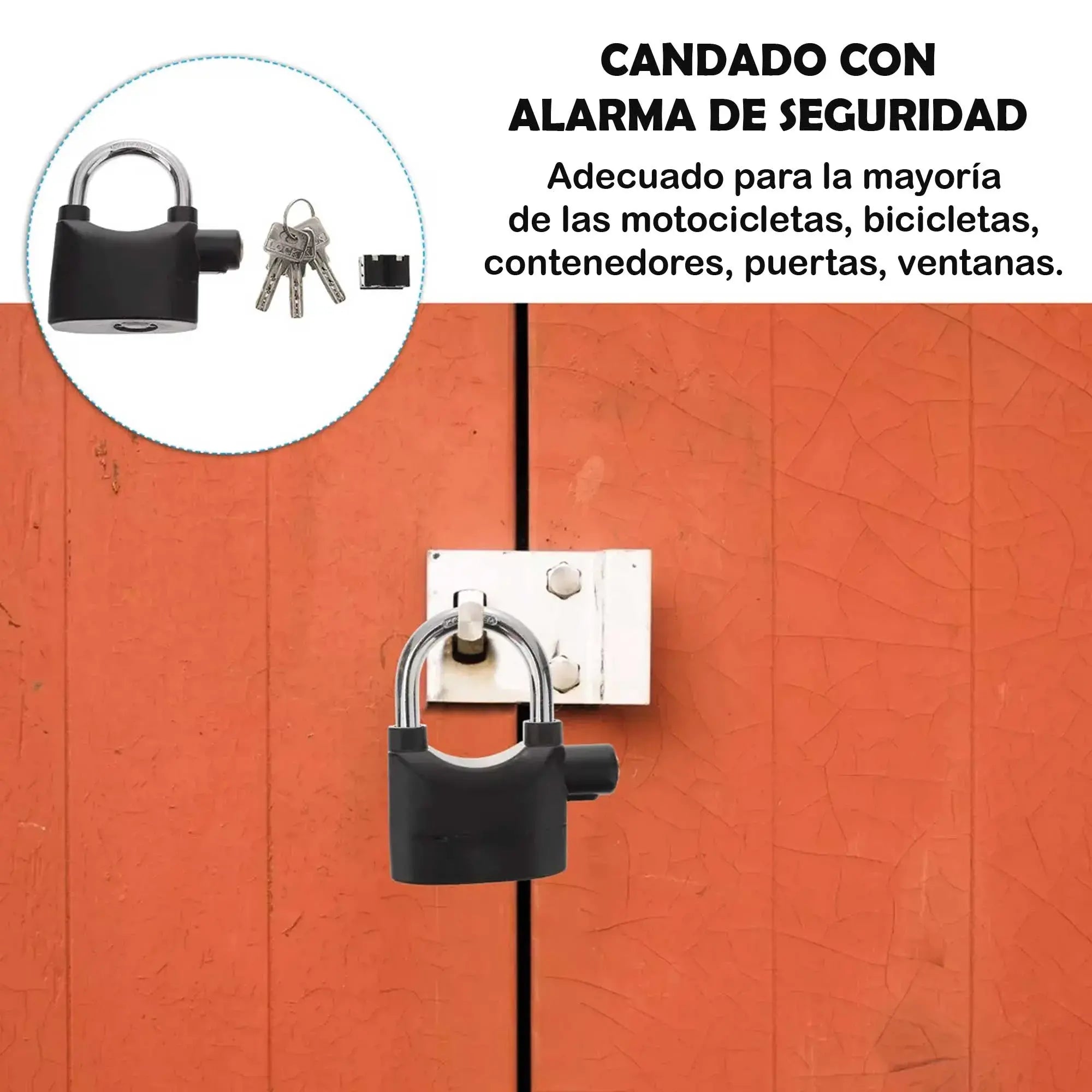 LockGuard Alarm™ – Candado Antirrobo 110dB con Doble Bloqueo – Protección Total