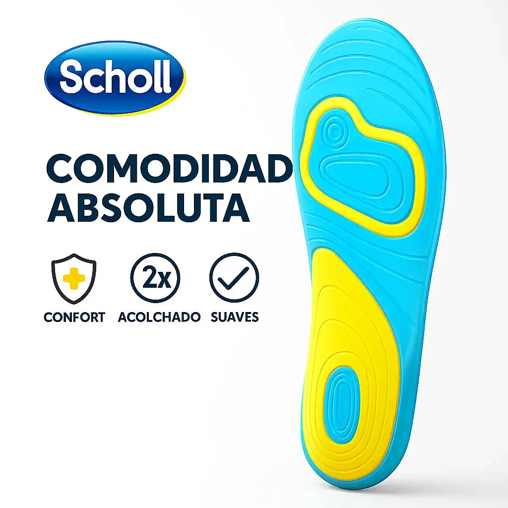 Plantillas Scholl Gel Activ® con soporte y amortiguación para máximo rendimiento.