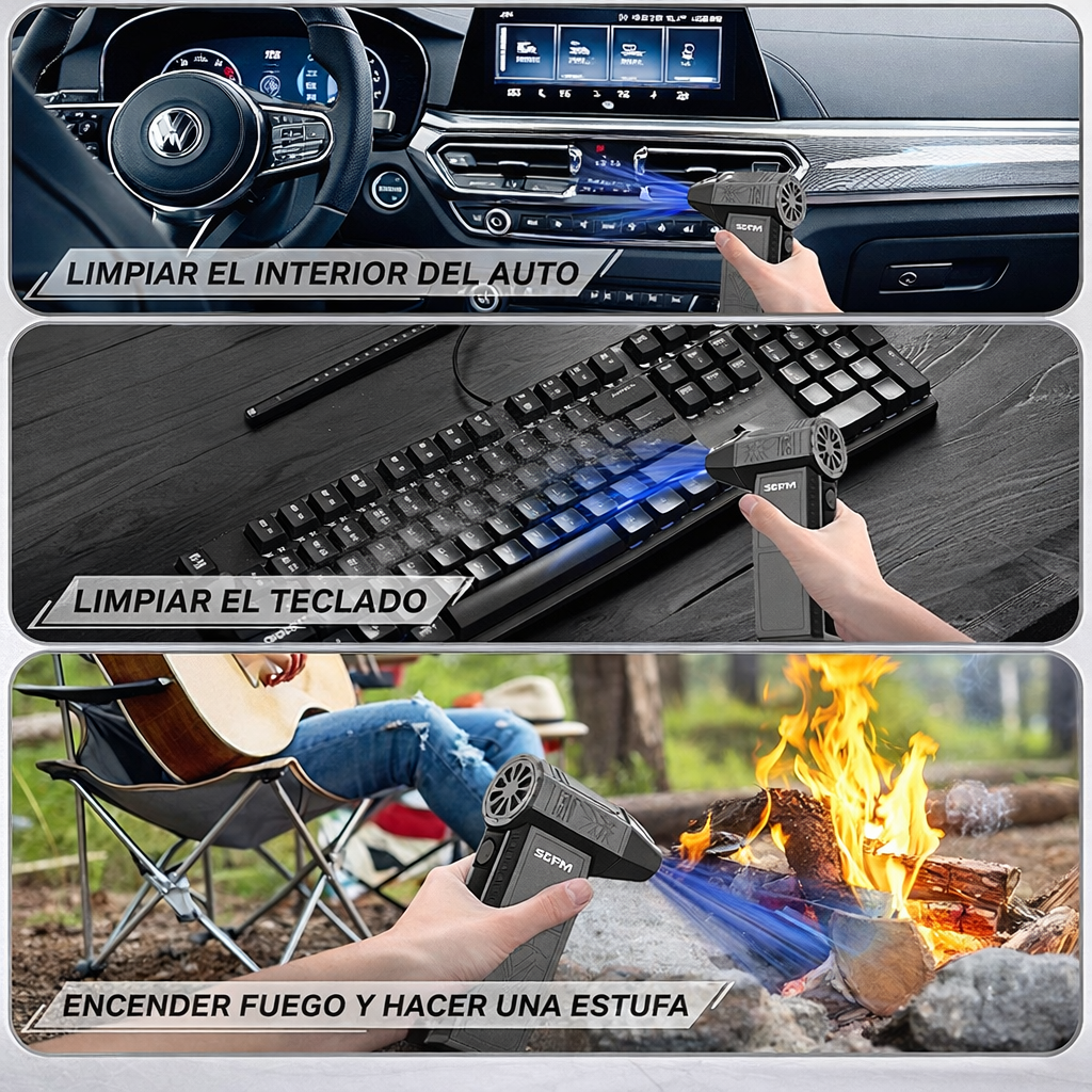 Soplador de aire Turbo Jet - para Teclado, Exteriores, Coche y Hogar 🎁 HOY 30%DCTO