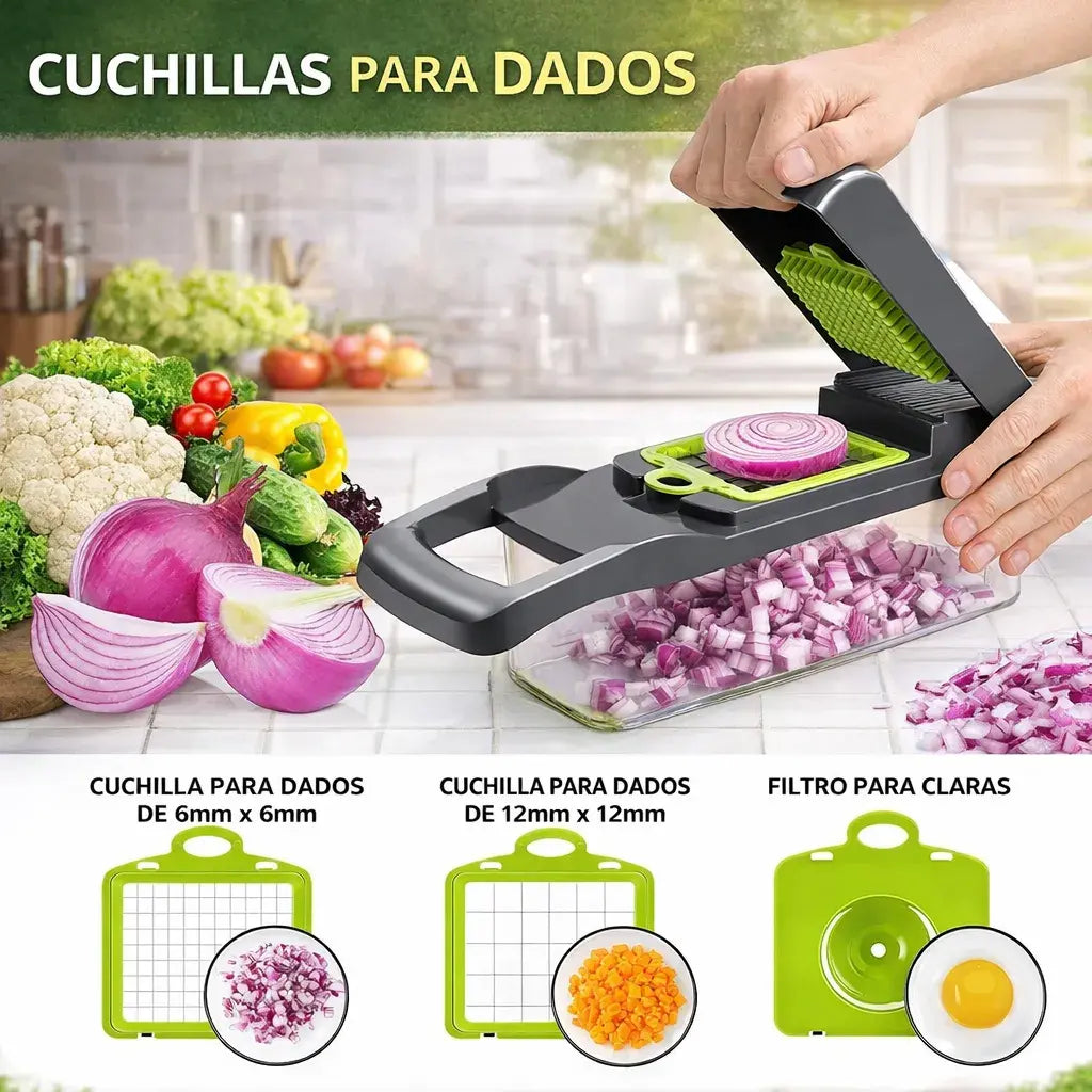 Picador de Frutas y Verduras 16 en 1 | Ahorra Tiempo en tu Cocina🎁HOY 30% DCTO