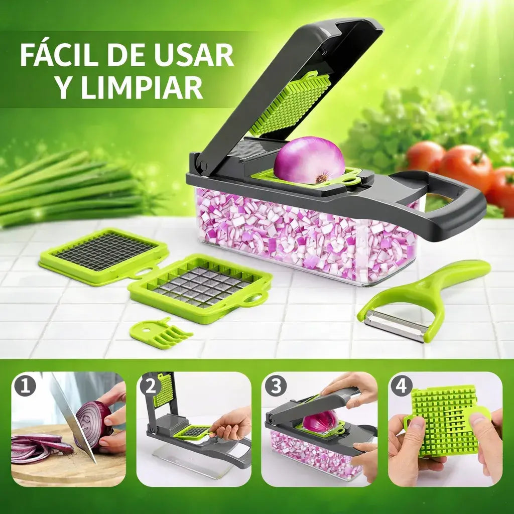 Picador de Frutas y Verduras 16 en 1 | Ahorra Tiempo en tu Cocina🎁HOY 30% DCTO