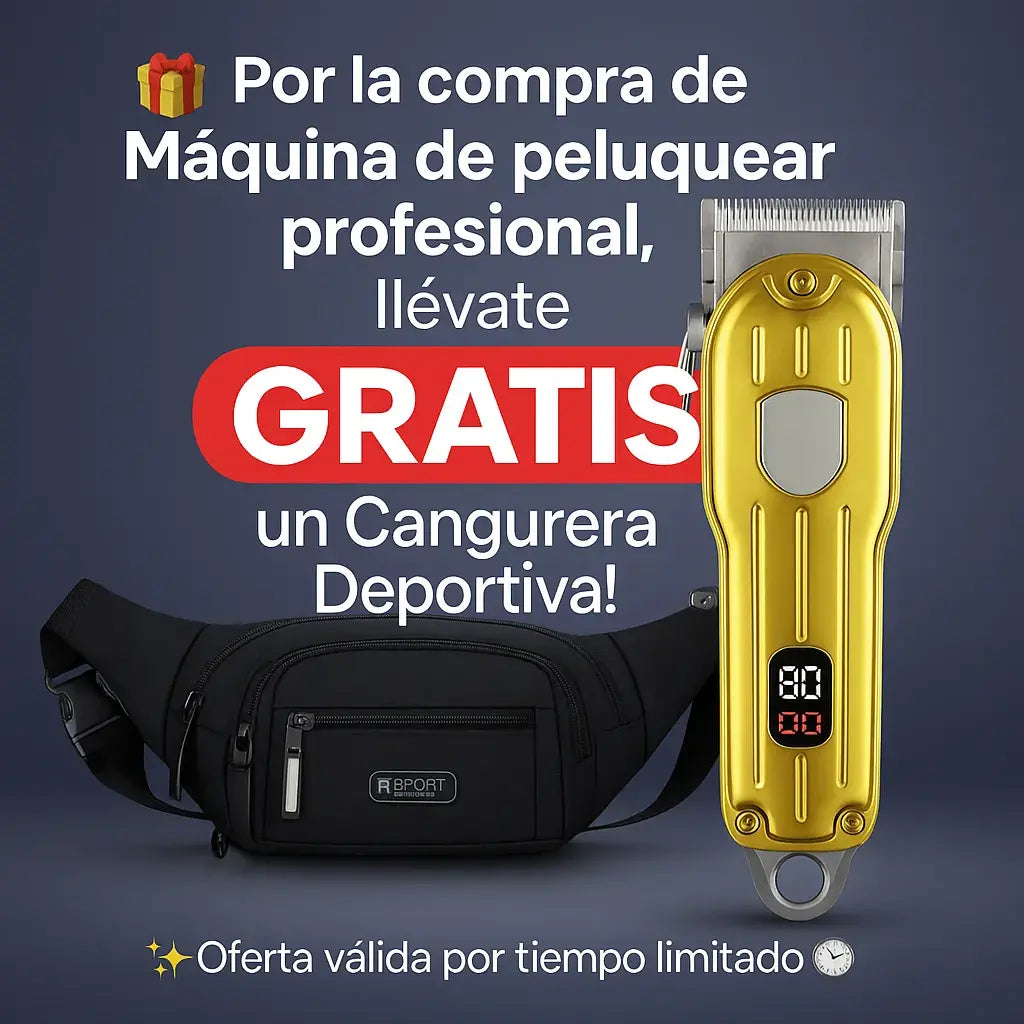 🎁 Compra tu Máquina de peluquería inalámbrica y recibe una Cangurera Deportiva ¡GRATIS!