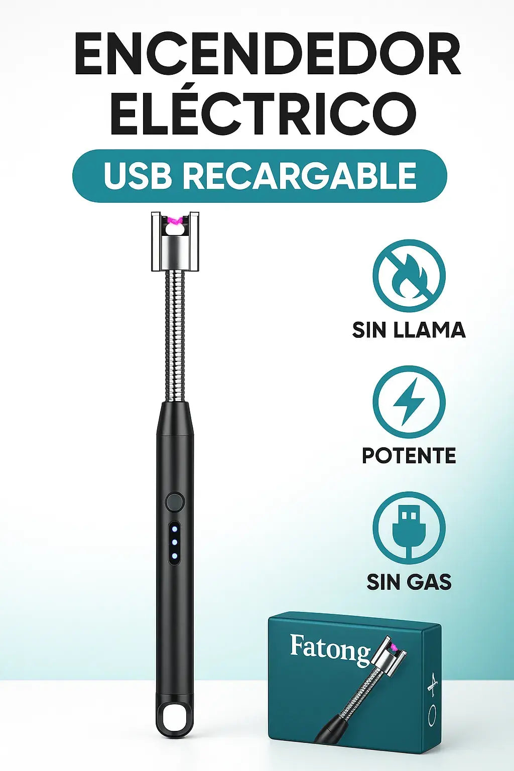 🚨GRAN OFERTA - ENCENDEDOR ELÉCTRICO USB – POTENTE Y RECARGABLE SIN LLAMA, SIN GAS