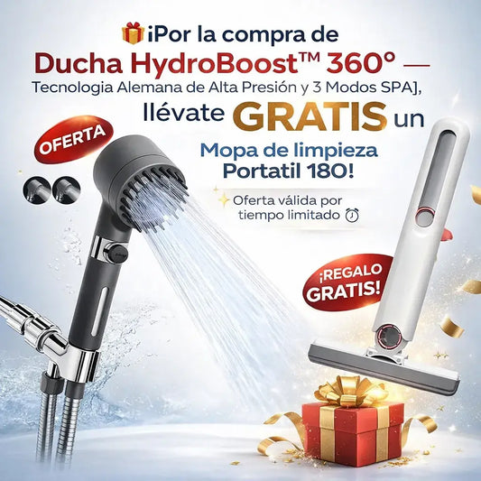 🎁 Compra la Ducha HydroBoost™ 360° y recibe una Mopa de Limpieza Portátil ¡GRATIS!