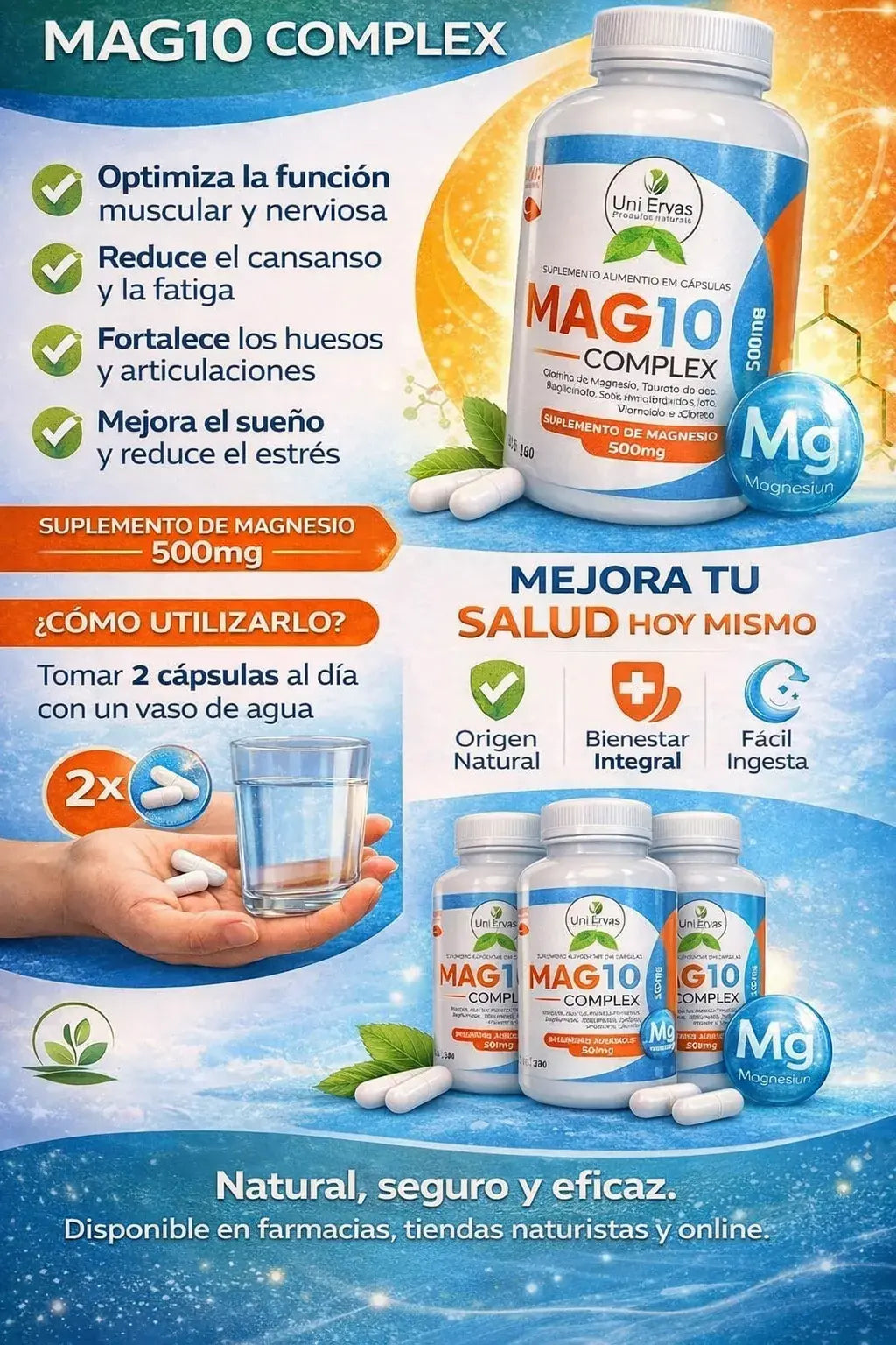 Magnesio 10 Complex Original Potencia tu cuerpo y mente 🎁 HOY OFERTA 2X1