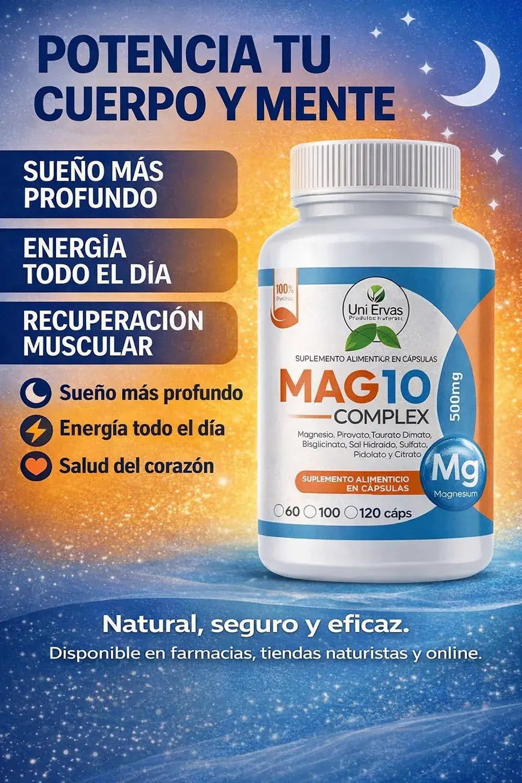 Magnesio 10 Complex Original Potencia tu cuerpo y mente 🎁 HOY OFERTA 2X1