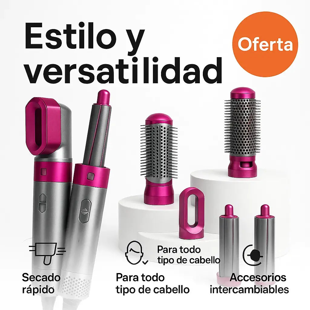 🚨 OFERTA EXCLUSIVA- KIT DE PERFECCIÓN 5 EN 1 – SECADO Y ESTILO PRO