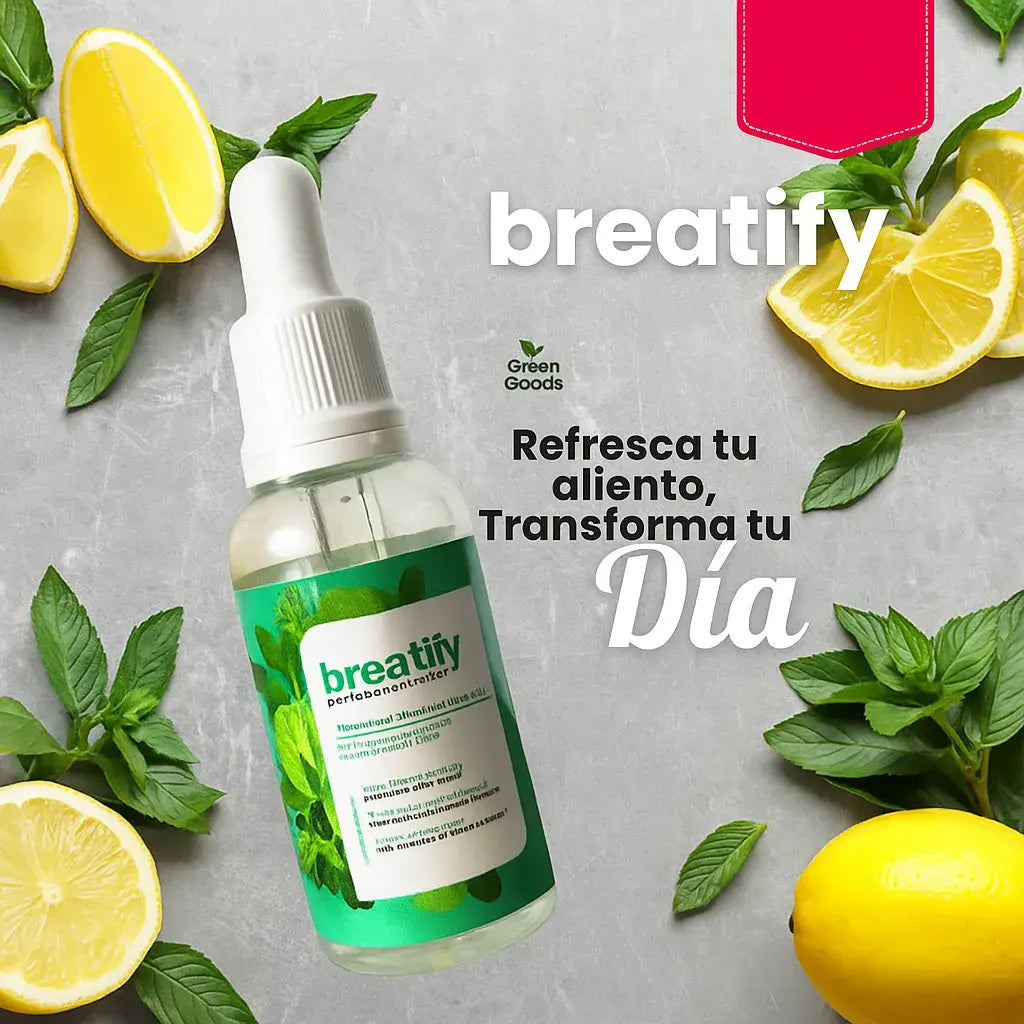 Gotas Breathify  para el mal aliento + frescura inmediata con extractos naturales