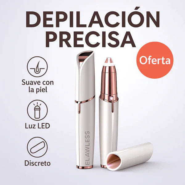 ✨ Depiladora de cejas recargable + luz LED de precisión + diseño elegante