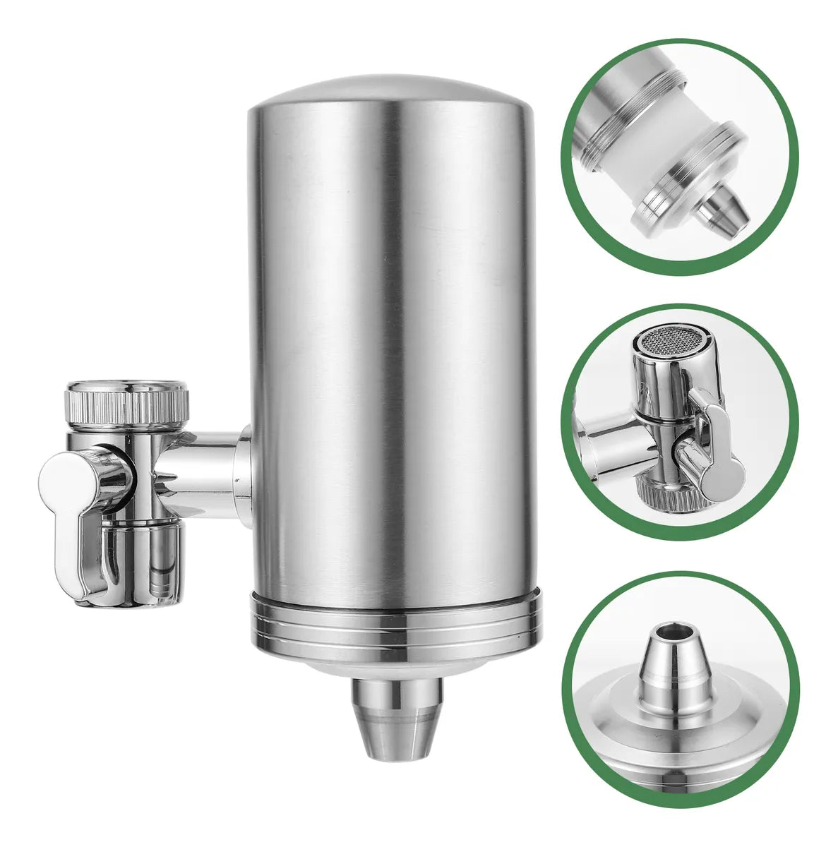 AquaSilver™ Extensión UNIVERSAL purificadora de agua para grifo en acero inoxidable - Agua potable sin hervir y sin botellones