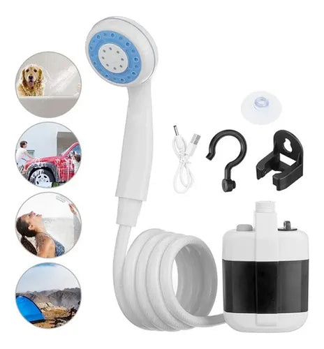 Ducha Portátil Eléctrica con Batería Recargable para Camping  Viajes vehículos y jardín