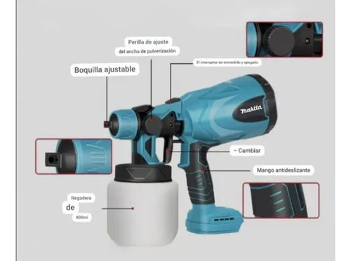 Pulverizador Makita original🔋Doble Batería 35V – Alta Presión y Acabado Impecable en Minutos