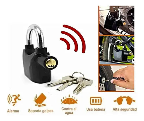 LockGuard Alarm™ – Candado Antirrobo 110dB con Doble Bloqueo – Protección Total