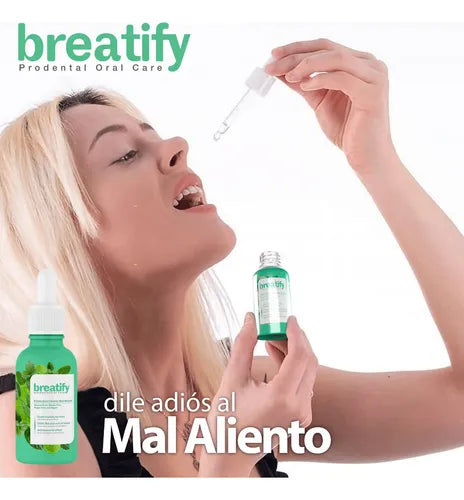 Gotas Breathify  para el mal aliento + frescura inmediata con extractos naturales