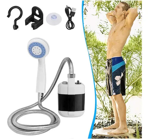 Ducha Portátil Eléctrica con Batería Recargable para Camping  Viajes vehículos y jardín