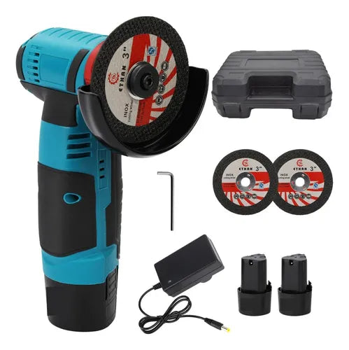 Amoladora Inalámbrica de Alta Potencia de 2 Baterías + discos de corte + Cargador Rápido