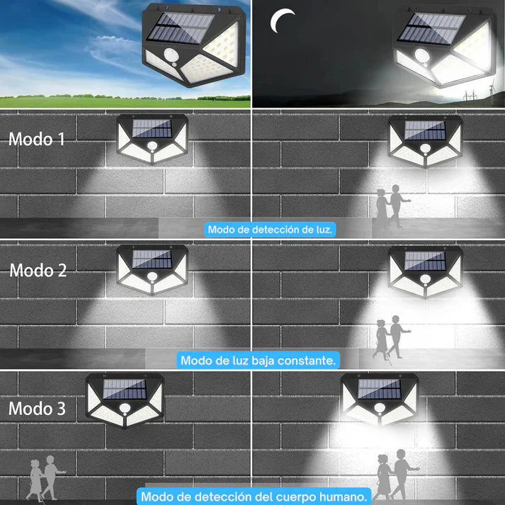 🌟 NovaLight Pro – Lámpara Solar 3 en 1 con Sensor Inteligente + Carga Solar