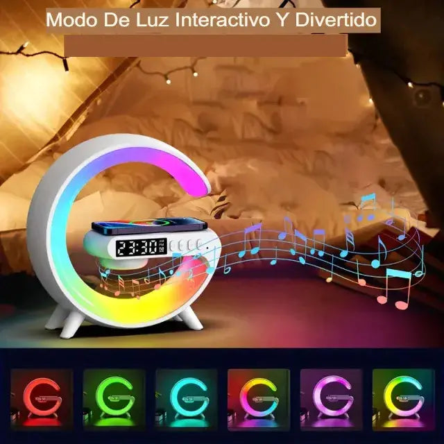 🚨¡Oferta! Lámpara 3 en 1: Luz, Parlante y Carga Inalámbrica