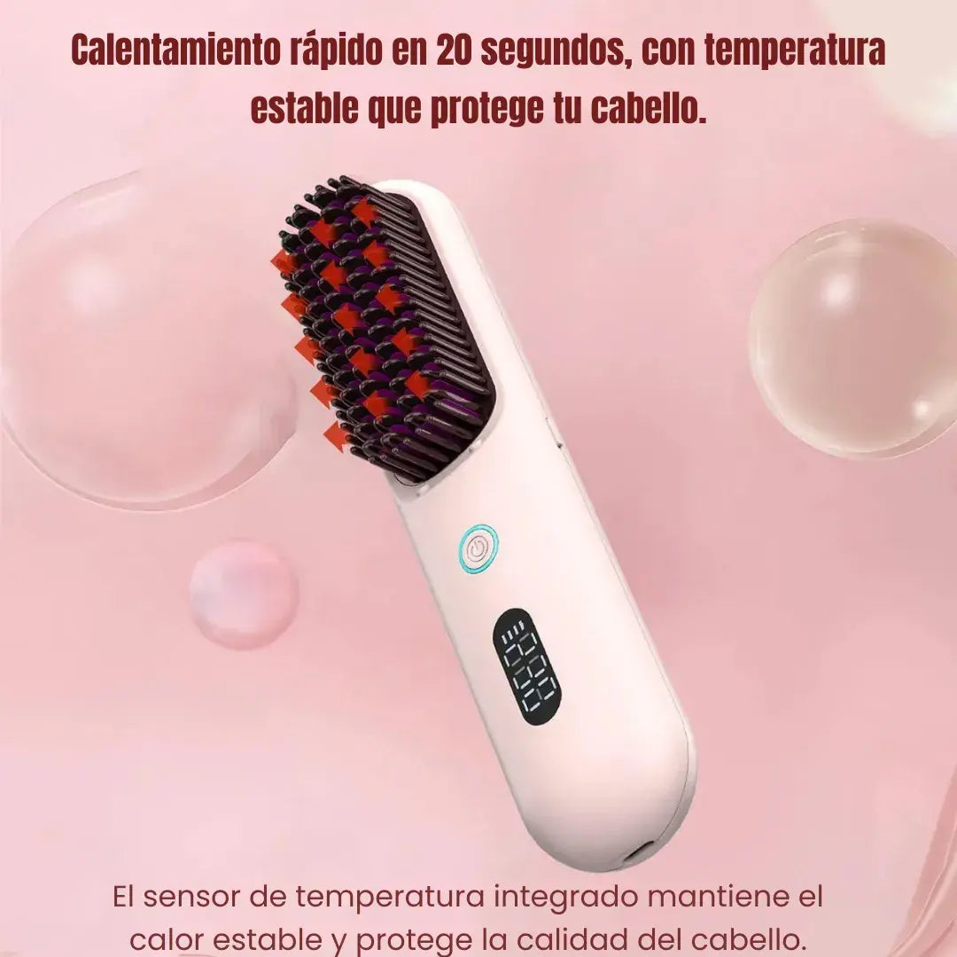 💖Cepillo Alisador Portátil Peina, Alisa y Riza en Minutos