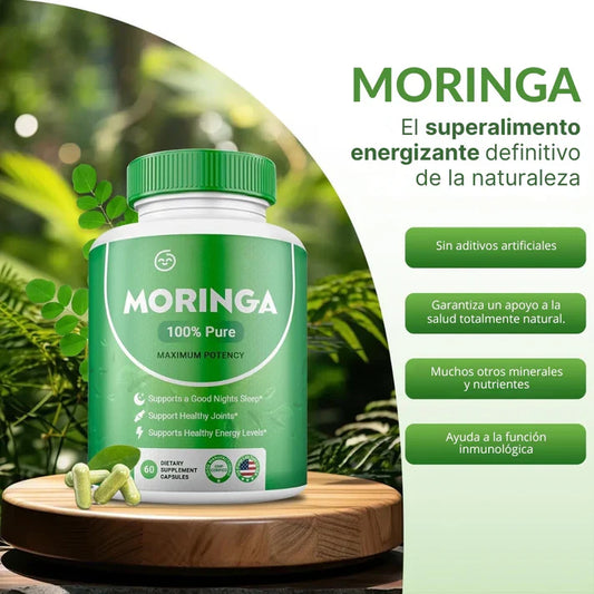 Moringa en cápsulas 100% pura – 60 cápsulas que aportan energía, salud y bienestar integral.
