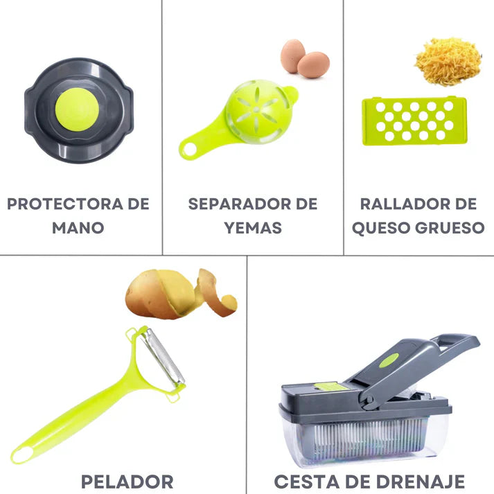 🚨LANZAMIENTO PREMIUM - CORTADOR DE VERDURAS 13 EN 1 | SEGURO Y VERSÁTIL🔪